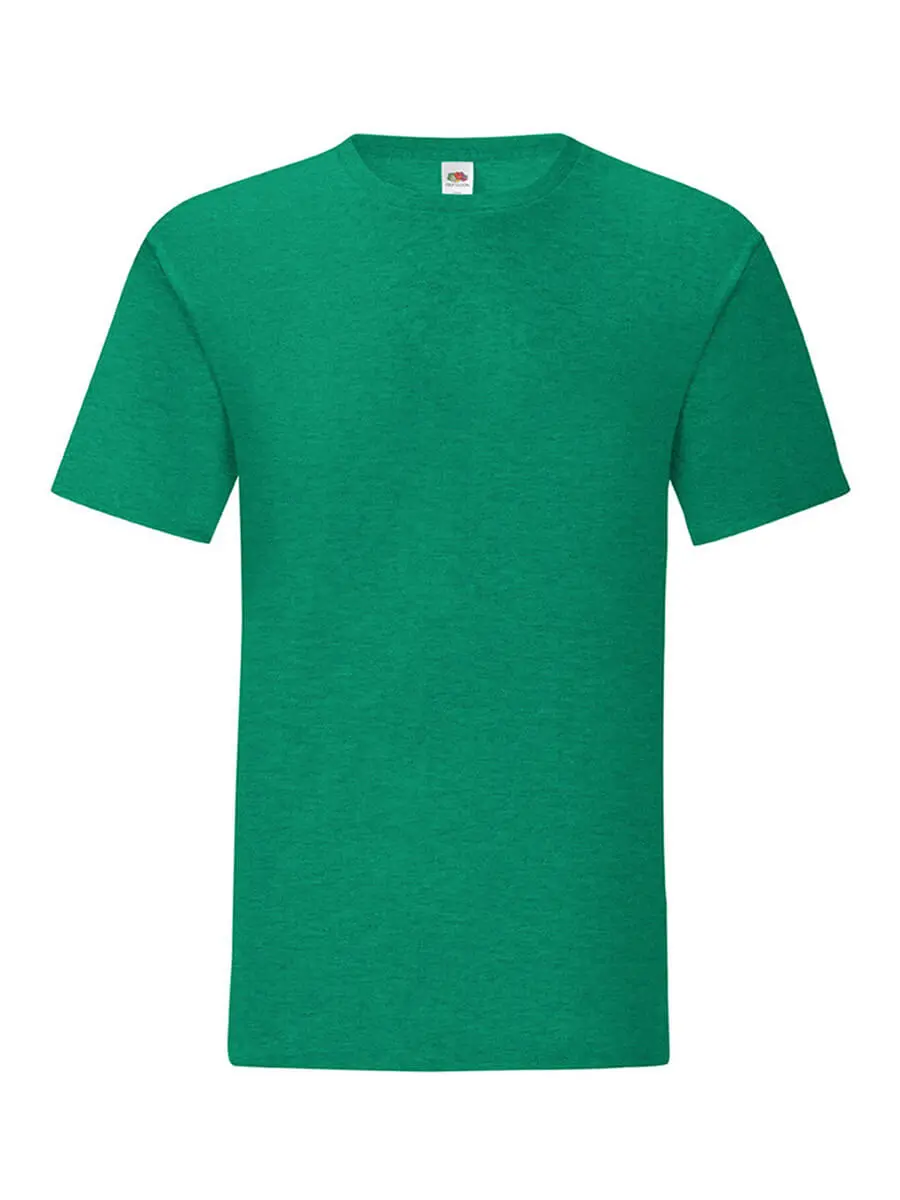 T-shirt uomo girocollo manica corta in 100% cotone 150 g Verde melange T-shirt uomo girocollo manica corta in 100% cotone 150 g Verde melange