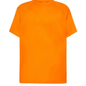 T-shirt uomo girocollo manica corta slim fit 130 g Arancione fluo