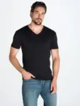 T-shirt uomo scollo a v manica corta in 100% cotone 160 g – 2E8SMKFK2