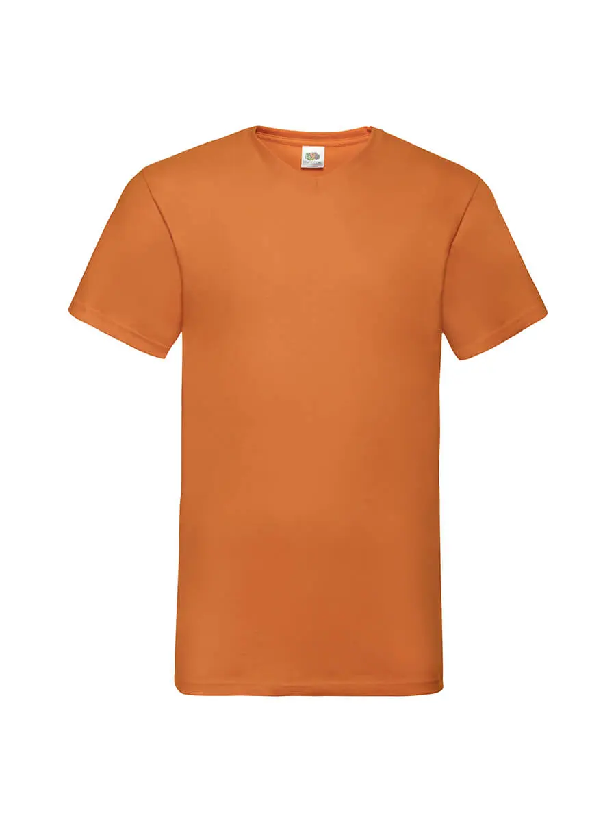 T-shirt uomo scollo a v manica corta in 100% cotone 160 g Arancione T-shirt uomo scollo a v manica corta in 100% cotone 160 g Arancione