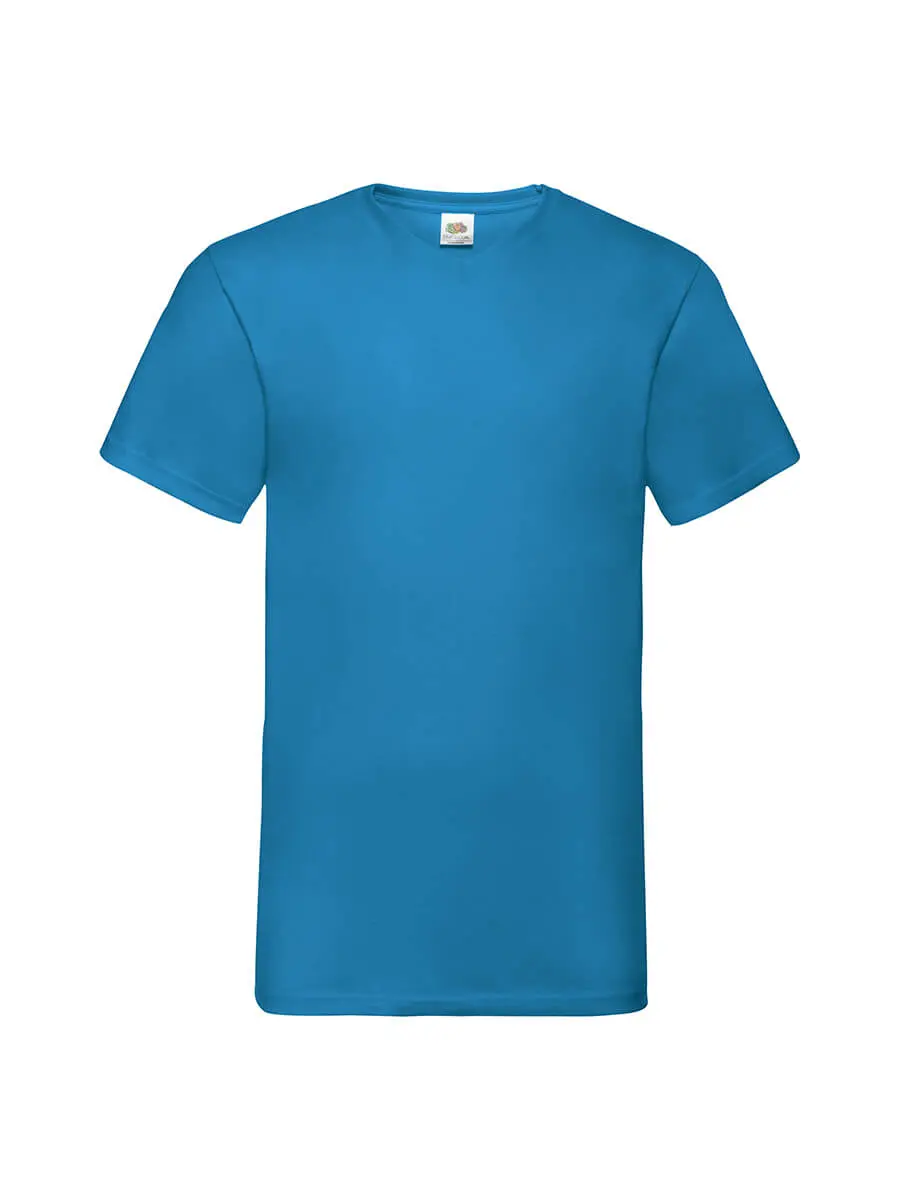 T-shirt uomo scollo a v manica corta in 100% cotone 160 g Blu – Azure Blue T-shirt uomo scollo a v manica corta in 100% cotone 160 g Blu – Azure Blue