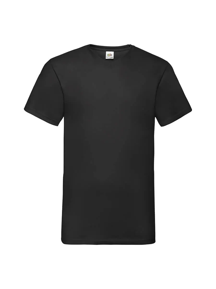 T-shirt uomo scollo a v manica corta in 100% cotone 160 g Nero T-shirt uomo scollo a v manica corta in 100% cotone 160 g Nero