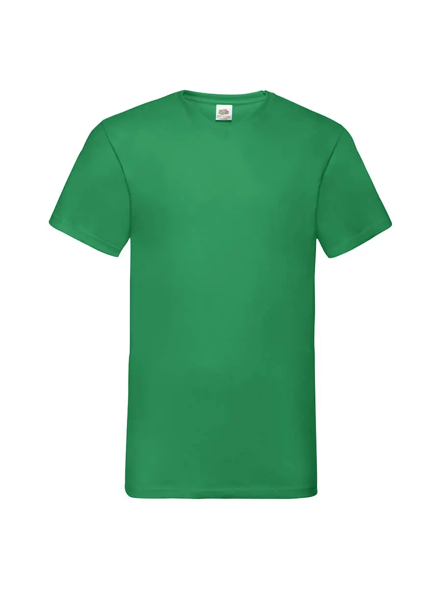 T-shirt uomo scollo a v manica corta in 100% cotone 160 g Verde prato T-shirt uomo scollo a v manica corta in 100% cotone 160 g Verde prato